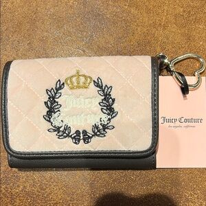 Juicy Couture Pink and Brown Trifold Wallet